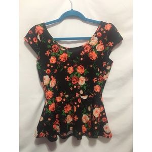 Floral peplum top